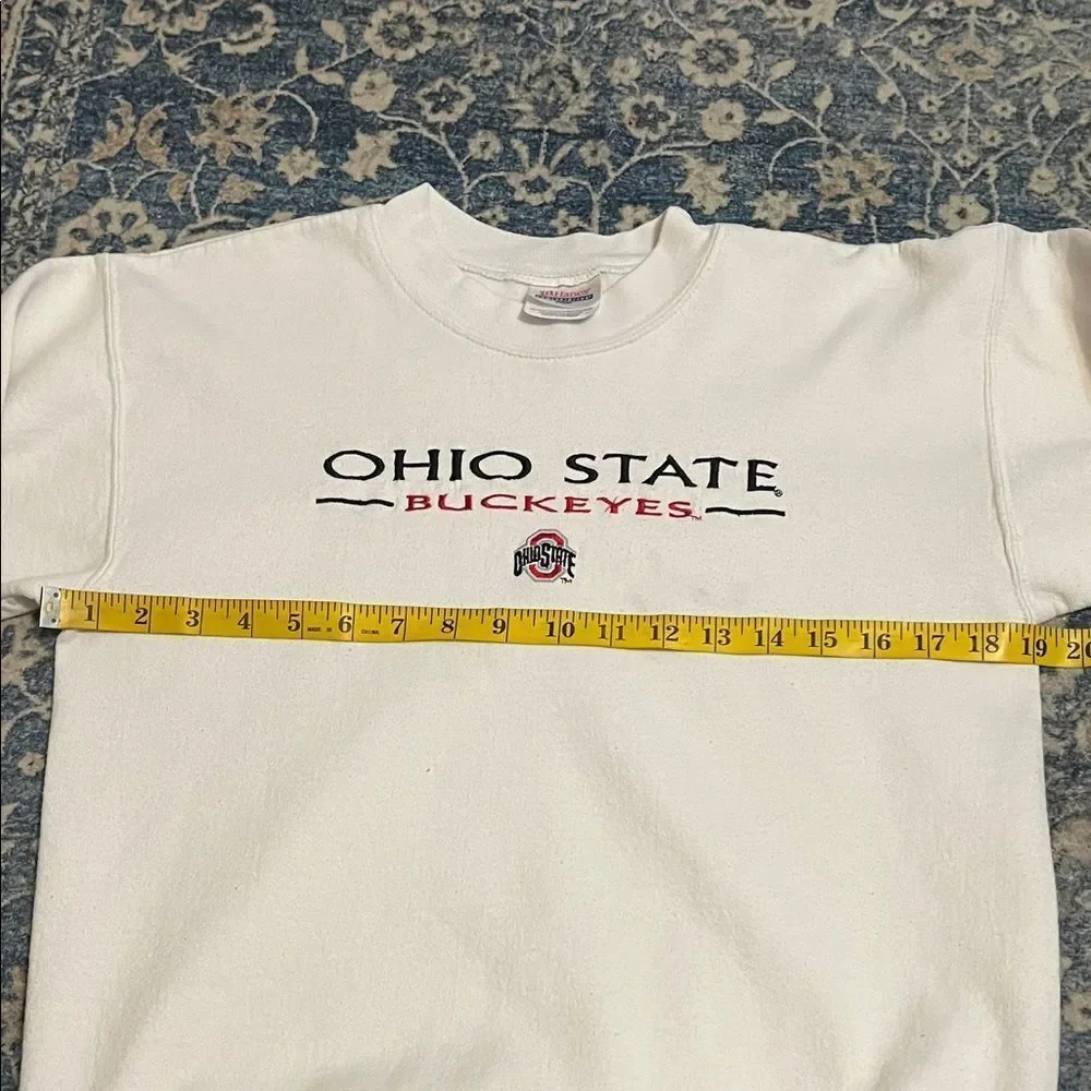 Ohio State Buckeyes Vintage Graphic White Pullover Sweatshirt
